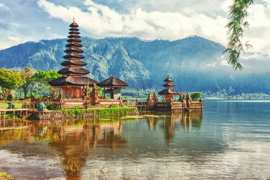 Pura Ulan Danu temple in Bali - one of the best yoga travel destinations to take a yoga retreat abroad