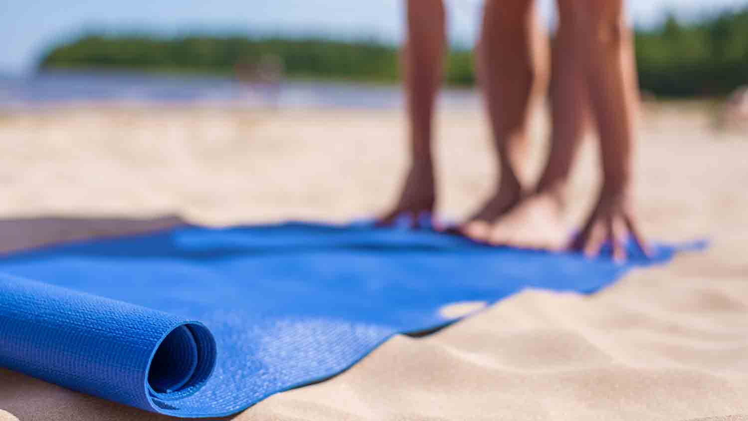 Yoga in Greece on a Sunny Beach
