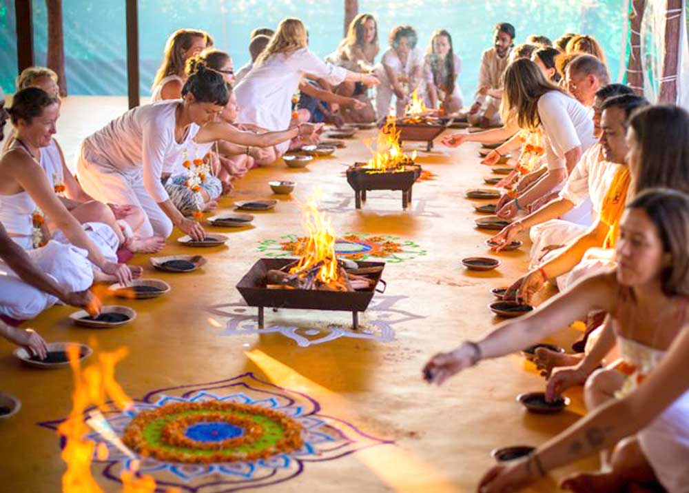 Ceremony at Kashish Yoga in Goa, India