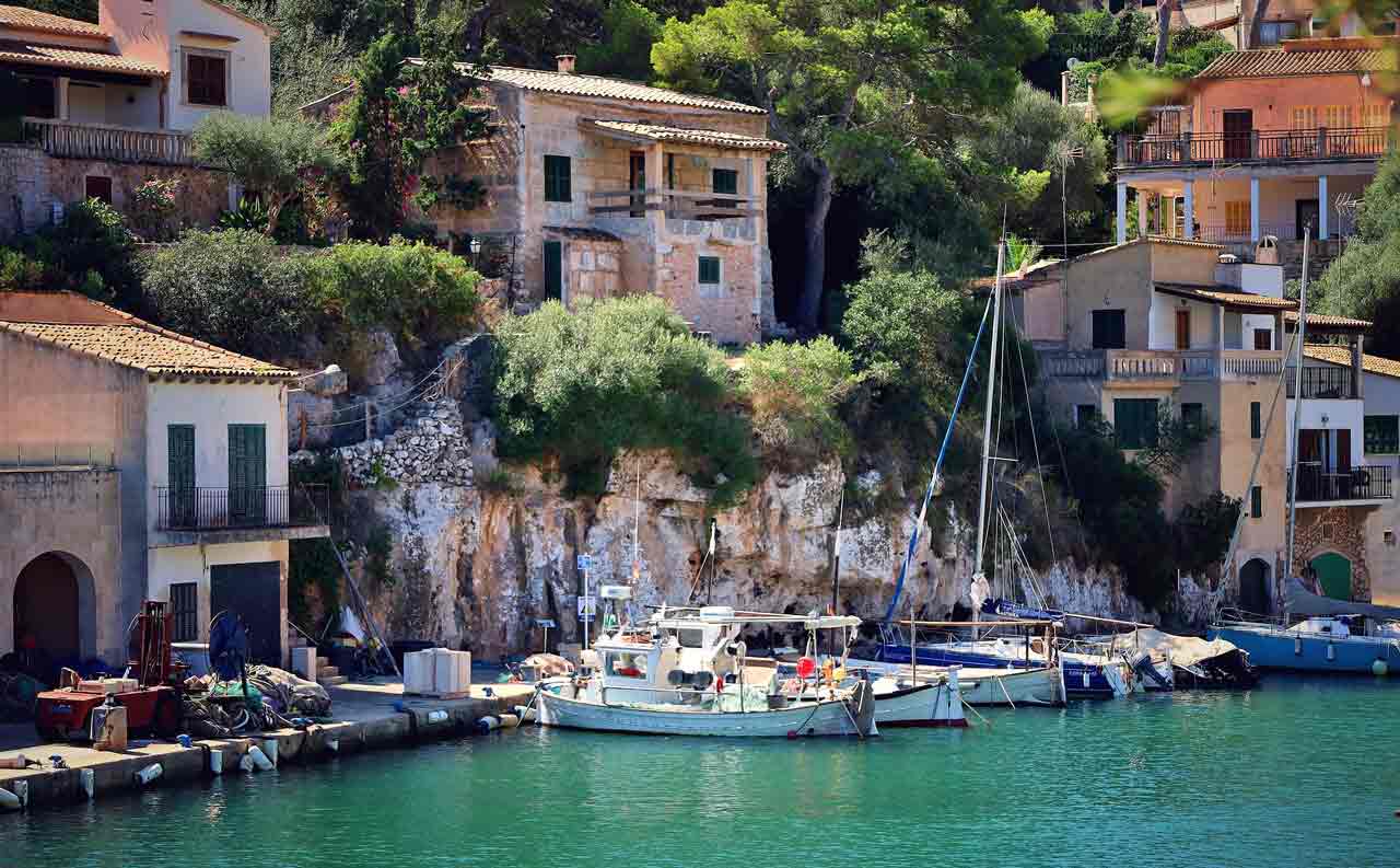 water-side village in Mallorca Majorca Spain