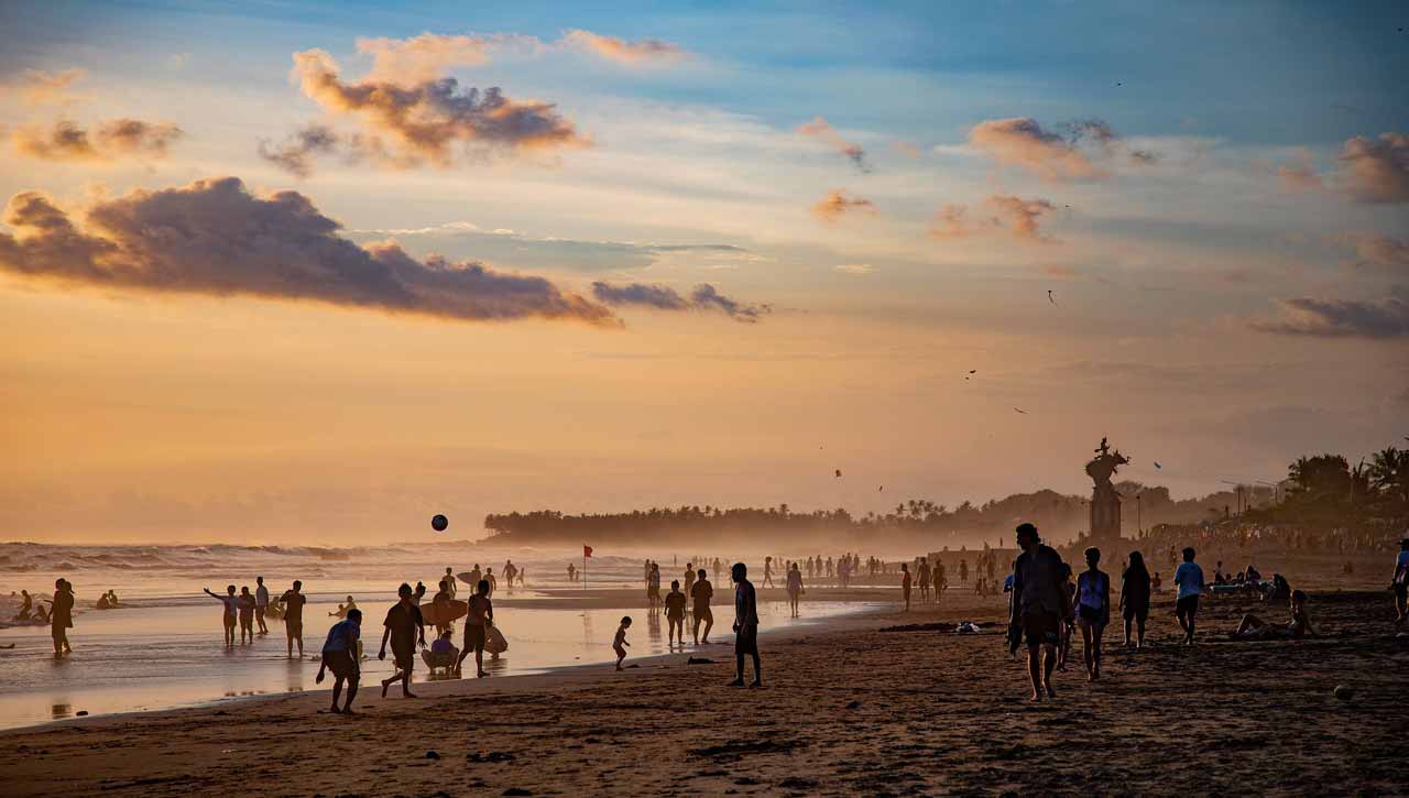 Sunset on the beach in Canggu, Bali