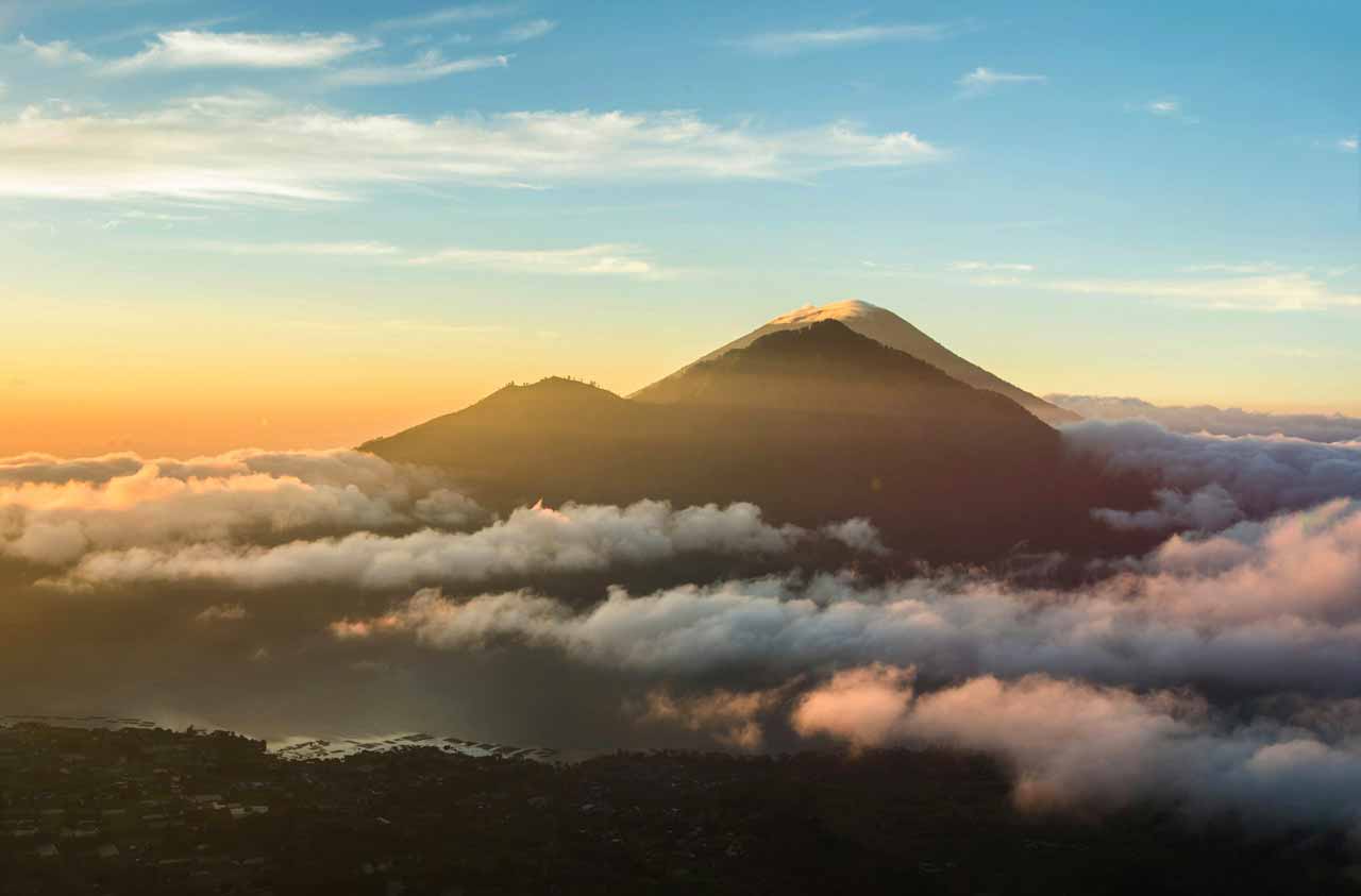 Mount Batur, Bali at sunrise