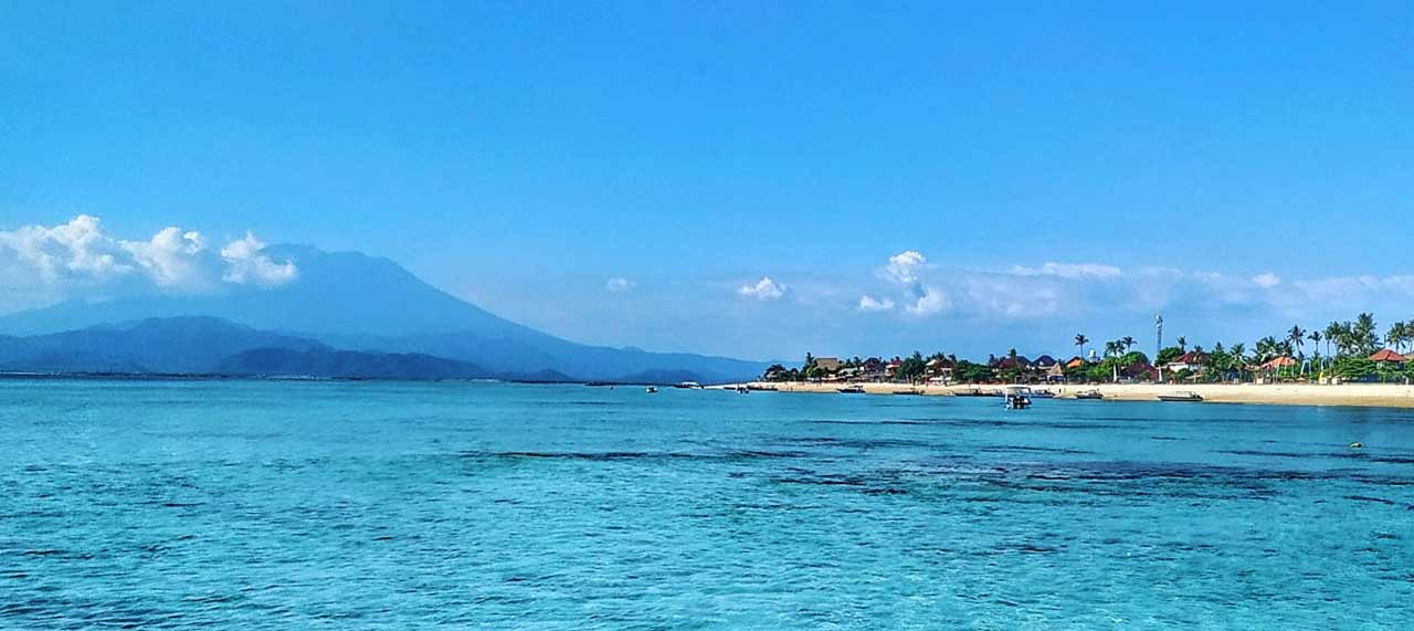 View across Nusa Lembongan towards Bali