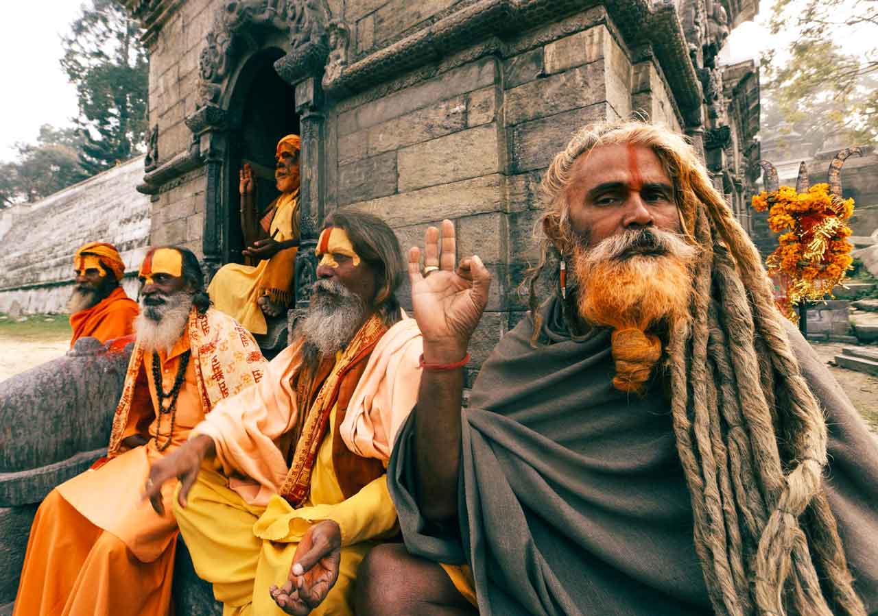 Sadhus (holy men) in Rishikesh